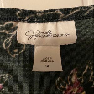 colorful scoop neck blouse